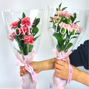 온라인 꽃집 꽃탐 땡큐 카네이션 부케 어버이날 스승의날 5송이 생화 꽃다발, 1개, 핑크