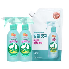 온더바디 코튼풋 발을씻자 풋샴푸 자몽 385ml 2개 + 리필 500ml 1개