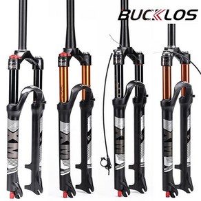 BUCKLOS 에어 서스펜션 자전거 포크 26 27.5 29 포크 산악 자전거 120mm 여행 디스크 브레이크 MTB 에어 포크 스트레이트 테이퍼 튜브, 12.29-Remote-Tapeed, 1개