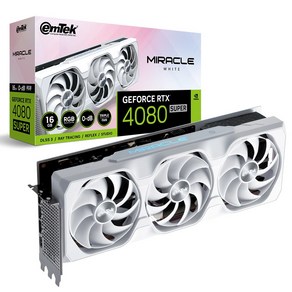 이엠텍 지포스 RTX 4080 SUPER MIRACLE WHITE D6X 16GB, 정품 그래픽카드