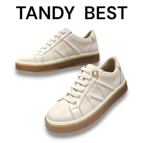 미셸by[탠디] 한정특가 여성 클래식 가죽 스니커즈 TANDY BEST 가죽 운동화 (아이보리/블랙) IVX2L5A0K16M