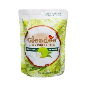 [태국] Glendee 코코넛 칩 40g / COCONUT CHIPS ORIGINAL 간식 건강한 할랄 HALAL 글렌디