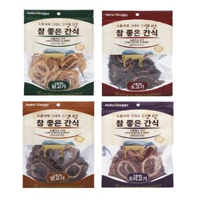 헬로도기 참좋은간식 소울대+고기 4가지 맛(소 오리 양 닭) 80g 1개씩 4개, 1개