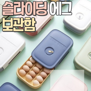 알로롱리빙 슬라이딩 계란 정리함, 1개, 블루