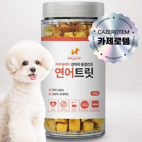 강아지 동결건조 간식 하루올데이 동결건조 연어 트릿 100% 국내 제조, 100g, 1개