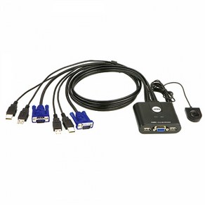 ATEN CS22U 2포트 USB VGA 케이블 일체형 KVM 스위치