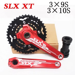 ZEROING MTB 크랭크셋 3 단 속도 자전거 시마노 SRAM용 하단 브래킷 포함 39S 310S 10464BCD, 10.Cank Red, 1개