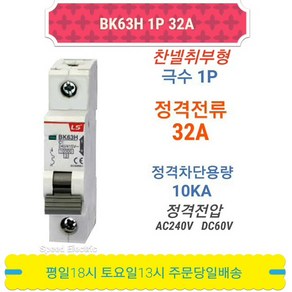 LS산전 BK63H 1P32A 분전반용 배선용차단기 BKM-b 1P30A, 1개