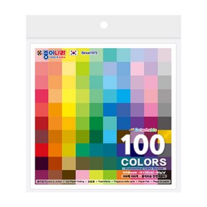 종이나라 뜯어쓰는 100COLOR 100매 단면색종이, 단품, 단품