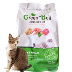 그린벨고양이사료5kg 고양이 설사 변비 사료토예방 건식사료, 5kg, 1개, 닭+연어