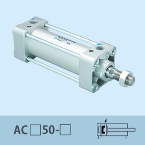 신영제어기 공압실린더 AC50 Rc3/8 (복동편로드 에어쿠션타입 중형실린더), 50, 1개