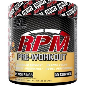 EVLUTIONNUTRITION RPM 프리워크아웃 피치 링, 195g, 1개