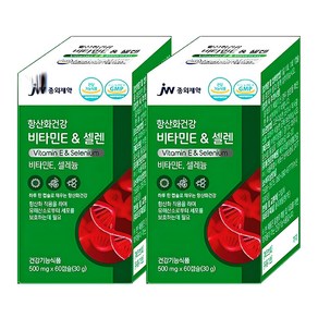 JW중외제약 항산화건강 비타민E & 셀렌, 60정, 30g, 2개