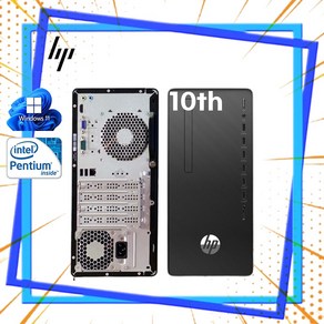 HP 중고컴퓨터 윈도우11 인텔10세대 미들형 DESKTOP PRO G6 MT G6400 16GB NVME M.2 256GB, WIN11 Po, 블랙 본체