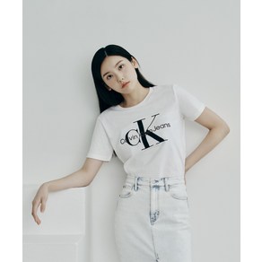 캘빈클라인 진 CALVIN KLEIN JEANS 2colo 여 모노그램 로고 반팔 티셔츠 화이트블랙 J218885 134392