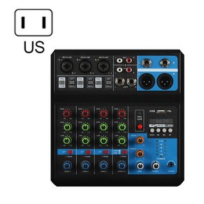 5 채널 오디오 믹서 사운드 보드 녹음을 위한 USB AUX 오디오 인터페이스, US 플러그, 02 US Plug