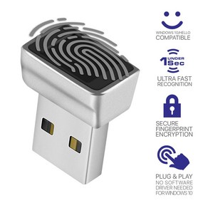 Windows 10 Hello 용 USB 지문 인식기 노트북 및 PC 용 생체 인식 스캐너, 하나, 은, B.USB인터페이스[업그레이드모델]인식속도향상, 1개