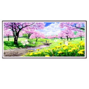 정원 풍경 대형 보석십자수 DIY 비즈자수 큐브 비즈아트세트 DIY 120*60cm 1개, 100x40