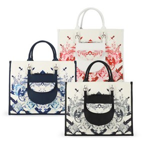 (소비자가 780000) AliceMatha BlackLine Flowe At Shoppe Bag_Navy