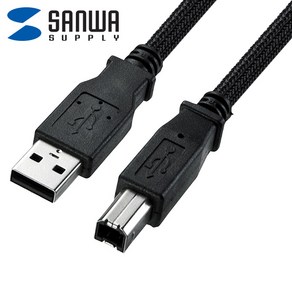 SANWA KU20-NM20K2 USB2.0 AM-BM 나일론메쉬 케이블 2m, 1개