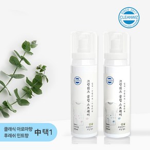 크린위즈 뿌리는 에어컨 항균 발냄새 땀냄새 제거 야외활동 시원한 냉감 옷에 뿌리는 아이스 쿨링 스프레이 블루민트