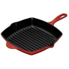 [정품매장구입][영국직배송] 르크루제 LE CREUSET CAST IRON 스퀘어 스킬렛 그릴 26CM 7가지 색상, CERISE, 1개