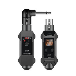 XLR 무선 송수신기 다이내믹 마이크 컨버터 시스템 송신기 수신기 다이내믹 마이크용, 검은색, 1개