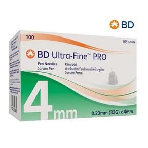 BD 비디 32G 4mm 인슐린 멸균주사침 주사바늘 펜니들 100개+사은품(알콜솜100매) 당뇨소모성재료, 1개