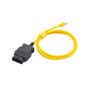 BMW OBD2 코딩 케이블 E-SYS ENET 16핀 커넥터 컨넥터 2M, 옐로우, 1개