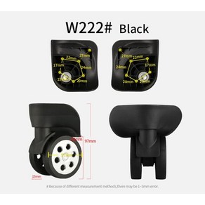 캐리어 바퀴 수리 고장난 셀프 교체 여행용 가방 부품 2 수하물 탑승 항공 캐스터 액세서리 범 22 인치 24 인치, w222-블랙, 2개, 1개