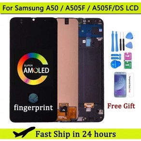 갤럭시 자가수리 액정 슈퍼 AMOLED LCD 디스플레이 터치 스크린 디지타이저 프레임 포함 A50 SM A505FN DS A505F A505, AMOLED No Fame, AMOLED No Fame