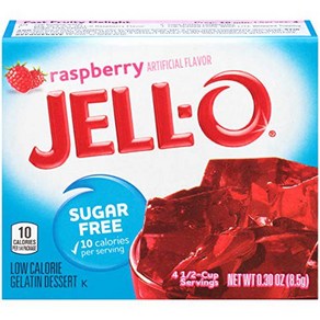 Jell-O Raspberry Sugar-Free Gelatin Mix (0.3 oz Boxes Pack of 6) 젤로 라즈베리 무설탕 젤라틴 믹스(0.3온스 상자 6팩)