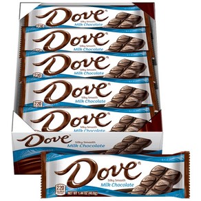 DOVE Milk Chocolate Singles Size Candy Ba 1.44 Ounce (Pack of 18) DOVE 밀크 초콜릿 싱글 사이즈 캔디바 1.44온스(18팩, 40g, 18개