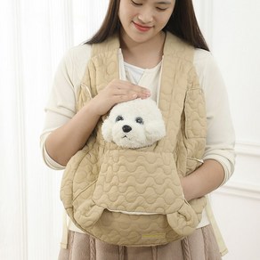 쭌스타 반려동물 강아지 앞가방 프론트백 포대기 고양이 이동가방 산책 백팩 슬링백, 1개, 브라운