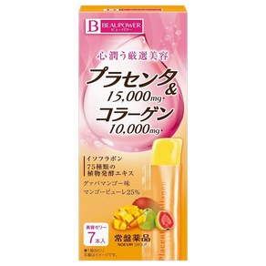 뷰파워 플라센타 15000mg 앤 콜라겐 10000mg 젤리 구아바 망고 맛, 1개, 7개입