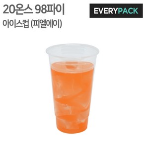 에브리팩 20온스 아이스컵 (PET.98파이), 1개, 530ml, 1000개