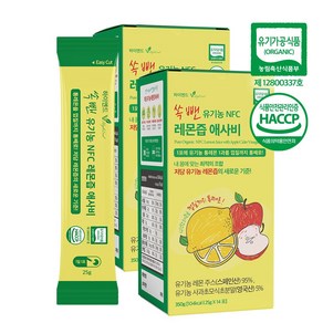 비카인 하이엔드 쏙뺀 NFC 착즙 100% 유기농 레몬즙 애사비, 2박스, 350g