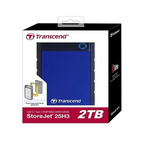 트랜센드 충격방지용 외장HDD Transcend StoreJet SJ25H3B(2TB/블루) (USB3.1) 파인인포