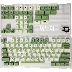 이누아 XDA PBT 한글 키보드 키캡 한글키캡 풀 세트 기계식 키보드키캡 pbt키캡 7종 박스 세트, 그린-123키