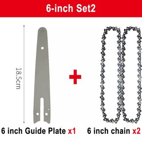 기계톱 소형엔진톱 미니 14 전기톱 체인 휴대용 로깅 톱날 가지 치기 6 인치 37 노트 18 나이프, 16 6INCH SET2, 1개