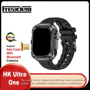 남녀공용 4G 워치 HK 울트라 원 스마트워치 49mm SIM 카드 와이파이 네트워크 GPS 지도 앱 다운로드 카메라 32G 저장 스마트, 3g 32g, Titanium-silve