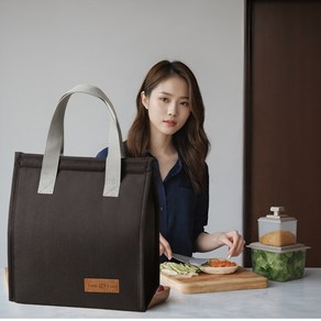 woimong 모던 보온보냉백 쿨러백 도시락가방, 모던블랙