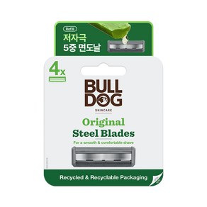 [불독] 민감성피부용 저자극 5중 면도날, 1개, 4개입