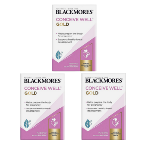 호주직배송 블랙모어스 임신준비 컨시브 웰 골드 Blackmoes CONCEIVE WELL GOLD, 28회분, 3개