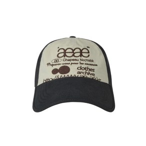 에이이에이이 AEAE WEB LOGO 5 PANNEL BALL CAP [NAVY/IVORY]