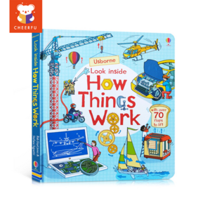 Usborne Look Inside How Things Work 3D 영어 그림 플립북 어린이 교육용 카드보드북