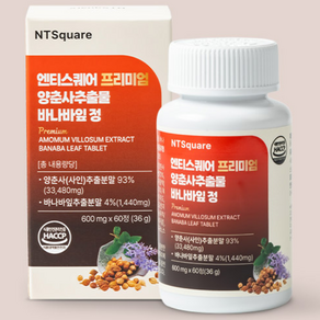 엔티스퀘어 프리미엄 양춘사 미얀마산 33 480mg 93% 고함량 바나바잎 추출, 3개, 60정