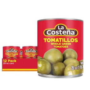 La Costeña Geen Tomatillos Packed in Wate 28 Oz Can (Pack of 1 La Costeña 그린 토마틸로 wate팩 28온스 캔(, 12개, 793g