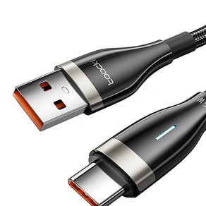 Toocki 아연합금 라이트 USB C타입 고속 충전 케이블, 2m, 블랙, 2개