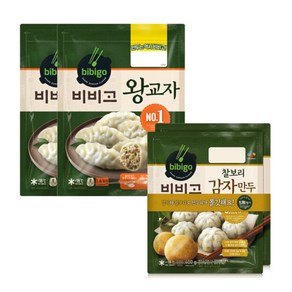 비비고 왕교자 1.4KG x2 + 찰보리감자만두 400G x2